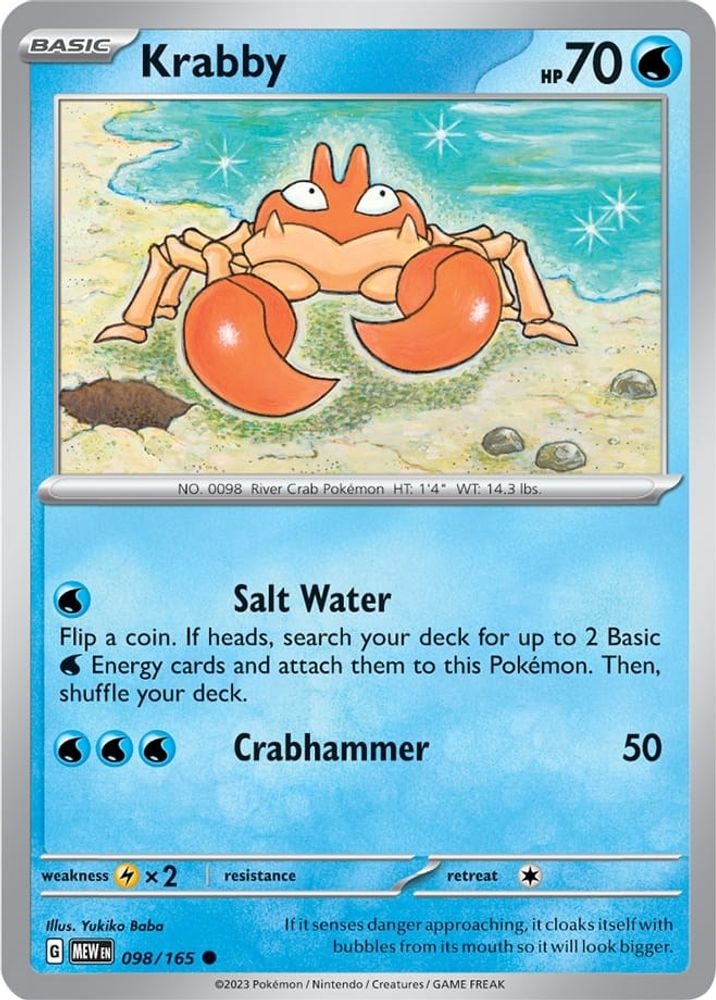 SV: Scarlet & Violet 151 (MEW) - Krabby (#098/165, Common) ()