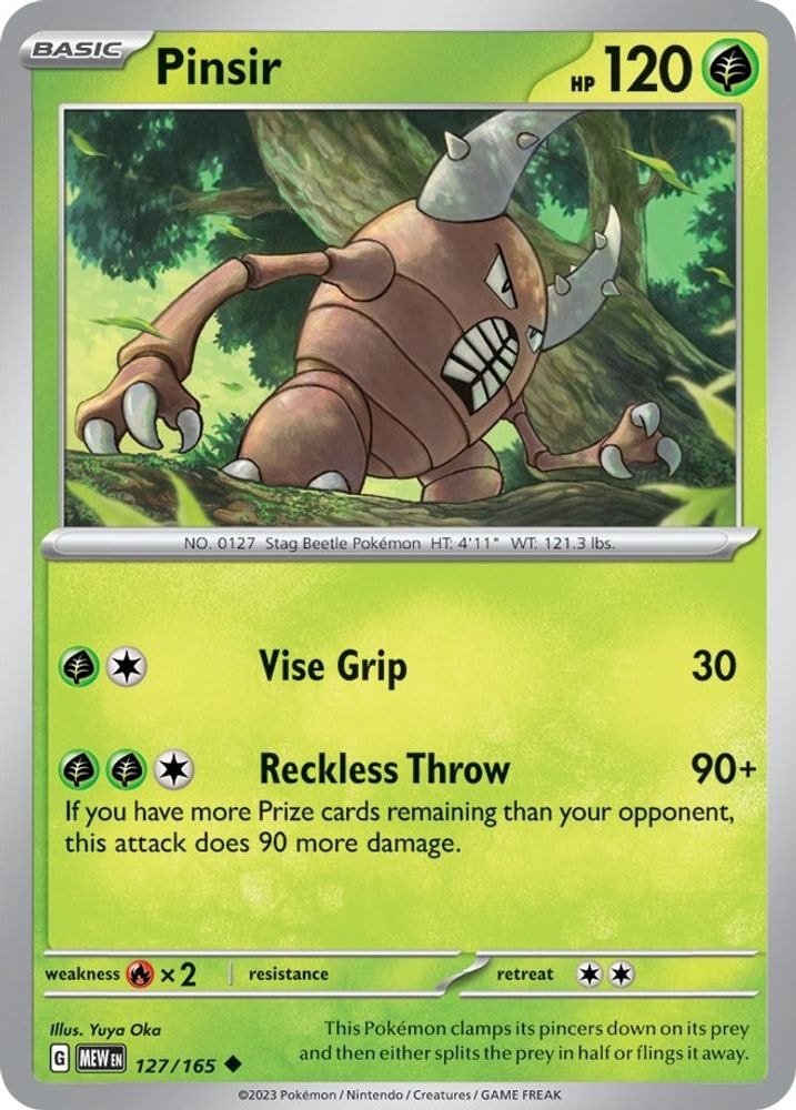 SV: Scarlet & Violet 151 (MEW) - Pinsir (#127/165, Uncommon) ()