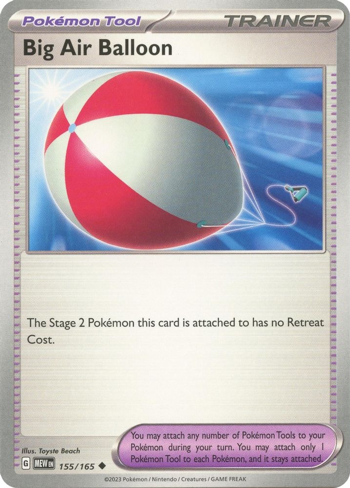 SV: Scarlet & Violet 151 (MEW) - Big Air Balloon (#155/165, Uncommon) ()