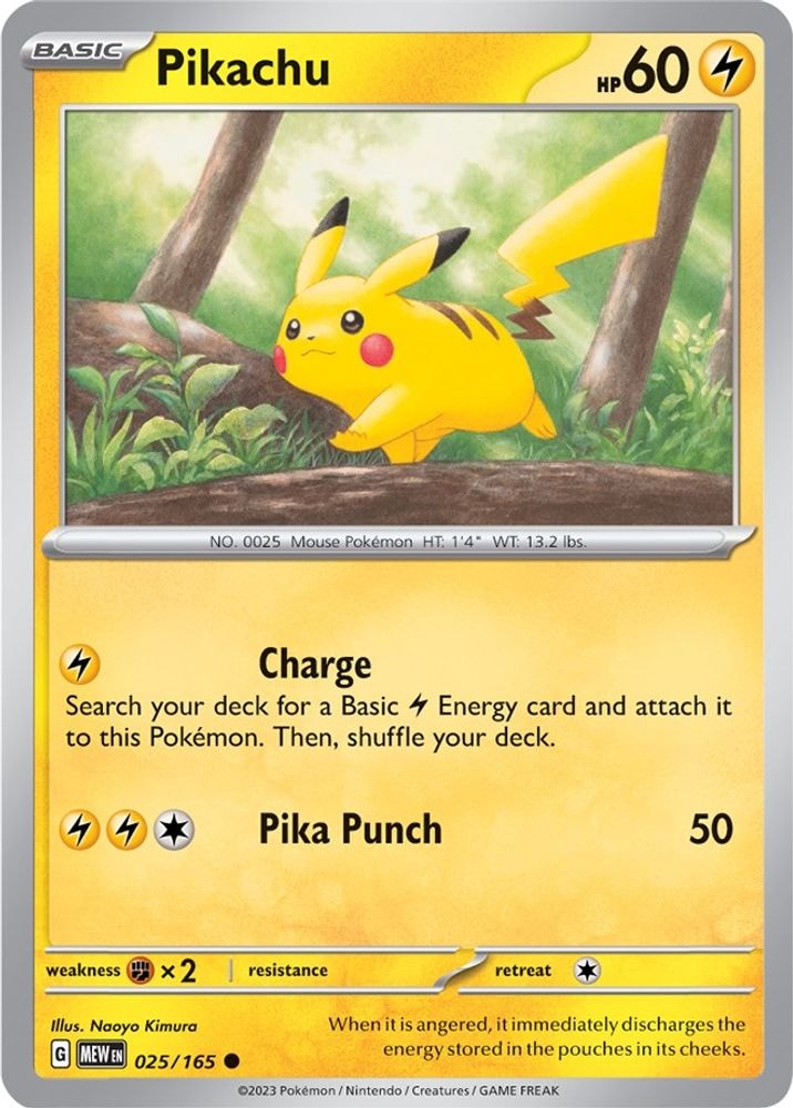 SV: Scarlet & Violet 151 (MEW) - Pikachu - 025/165 (#025/165, Common) ()