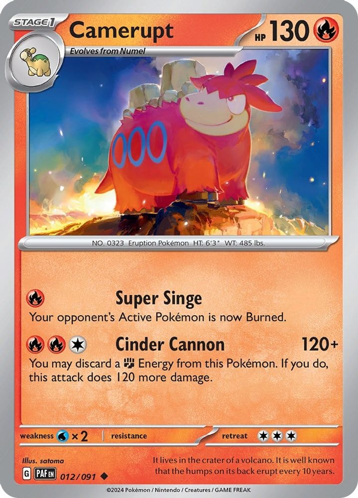 SV: Paldean Fates (PAF) - Camerupt (#012/091, Uncommon) ()