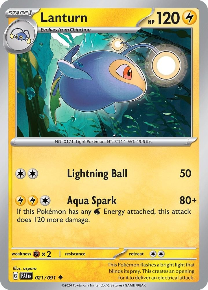 SV: Paldean Fates (PAF) - Lanturn (#021/091, Uncommon) ()