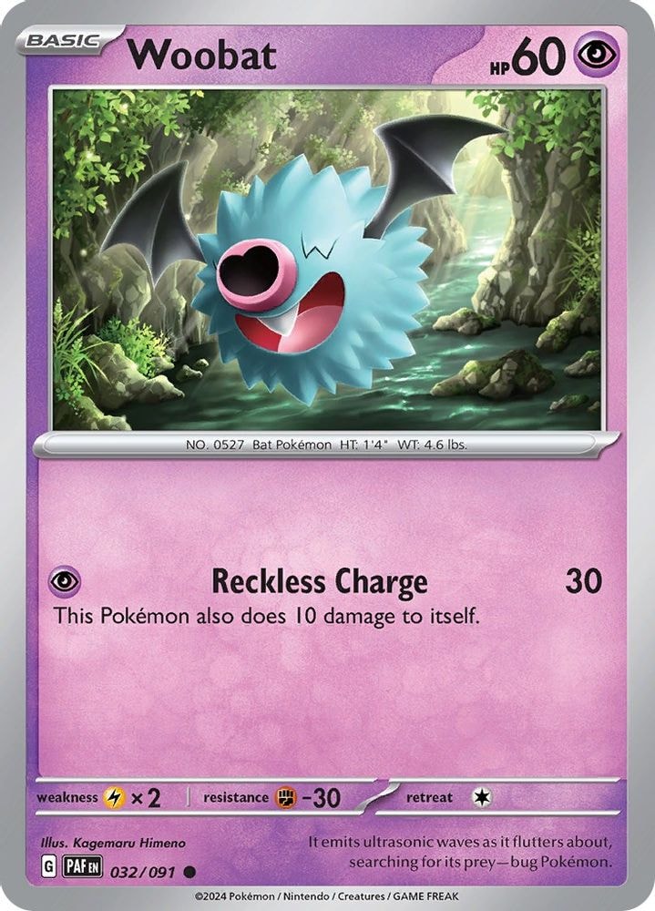 SV: Paldean Fates (PAF) - Woobat (#032/091, Common) ()