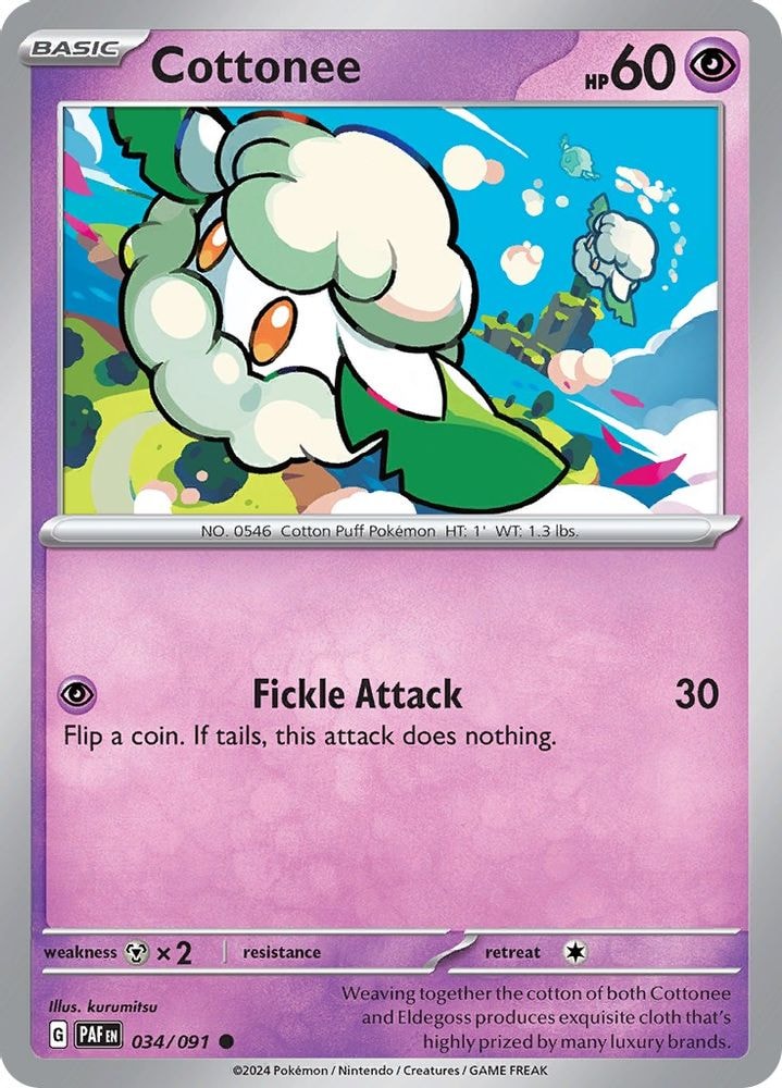 SV: Paldean Fates (PAF) - Cottonee (#034/091, Common)
