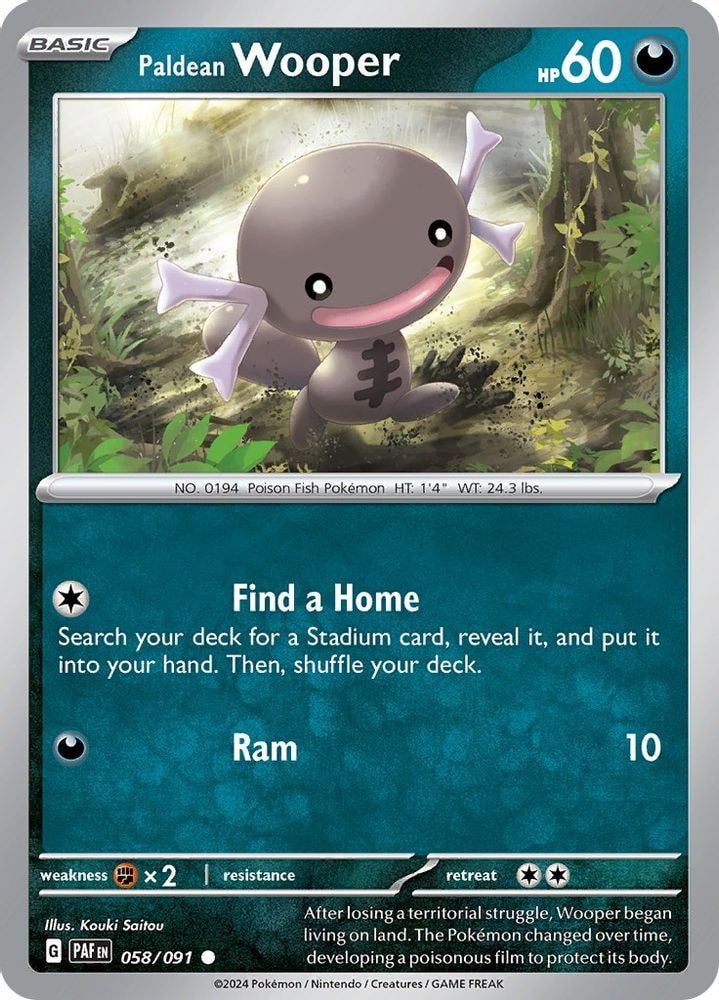SV: Paldean Fates (PAF) - Paldean Wooper - 058/091 (#058/091, Common)