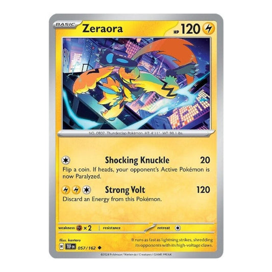 SV05: Temporal Forces (TEF) - Zeraora (#057/162) (Near Mint)