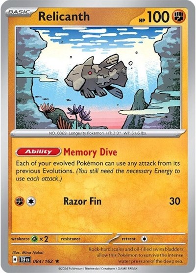 SV05: Temporal Forces (TEF) - Relicanth - 084/162 (#084/162, Rare) ()