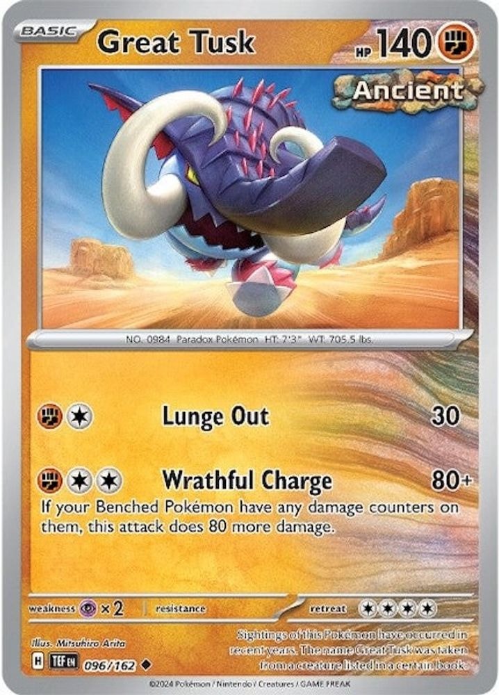 SV05: Temporal Forces (TEF) - Great Tusk - 096/162 (#096/162, Uncommon) ()
