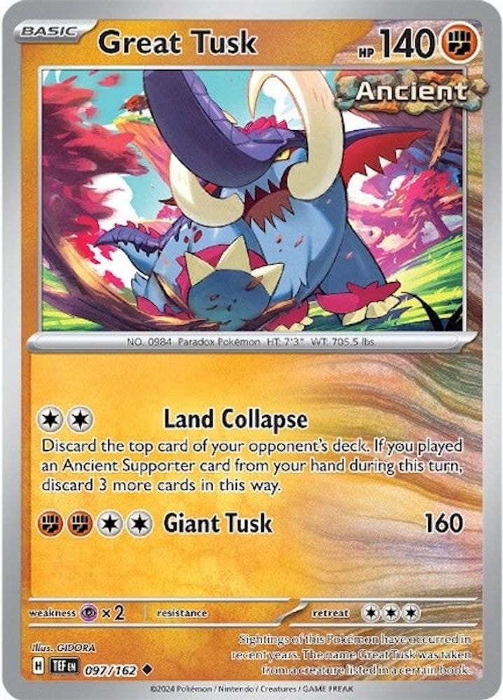 SV05: Temporal Forces (TEF) - Great Tusk - 097/162 (#097/162, Uncommon) ()
