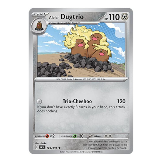 SV08: Surging Sparks (SSP) - Alolan Dugtrio 123 191 (#123/191) (Near Mint)