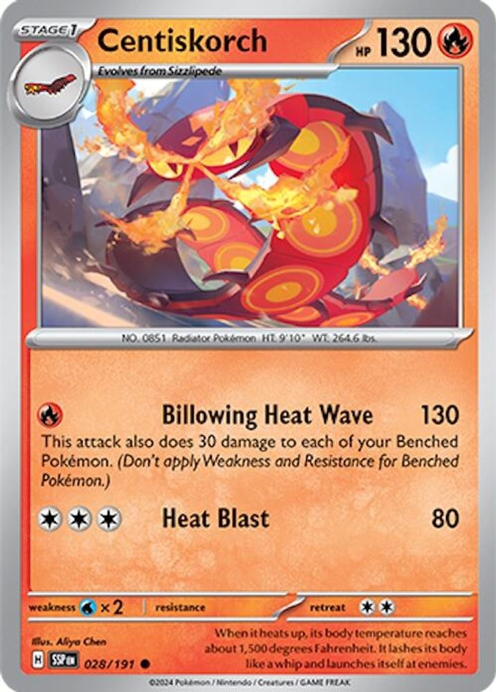 SV08: Surging Sparks (SSP) - Centiskorch (#028/191, Common) ()