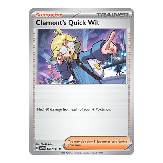 SV08: Surging Sparks (SSP) - Clemonts Quick Wit 167 191 (#167/191) (Near Mint)
