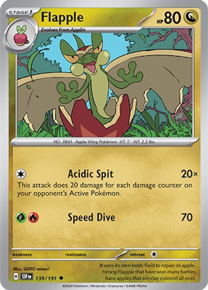 SV08: Surging Sparks (SSP) - Flapple - 139/191 (#139/191, Uncommon) ()