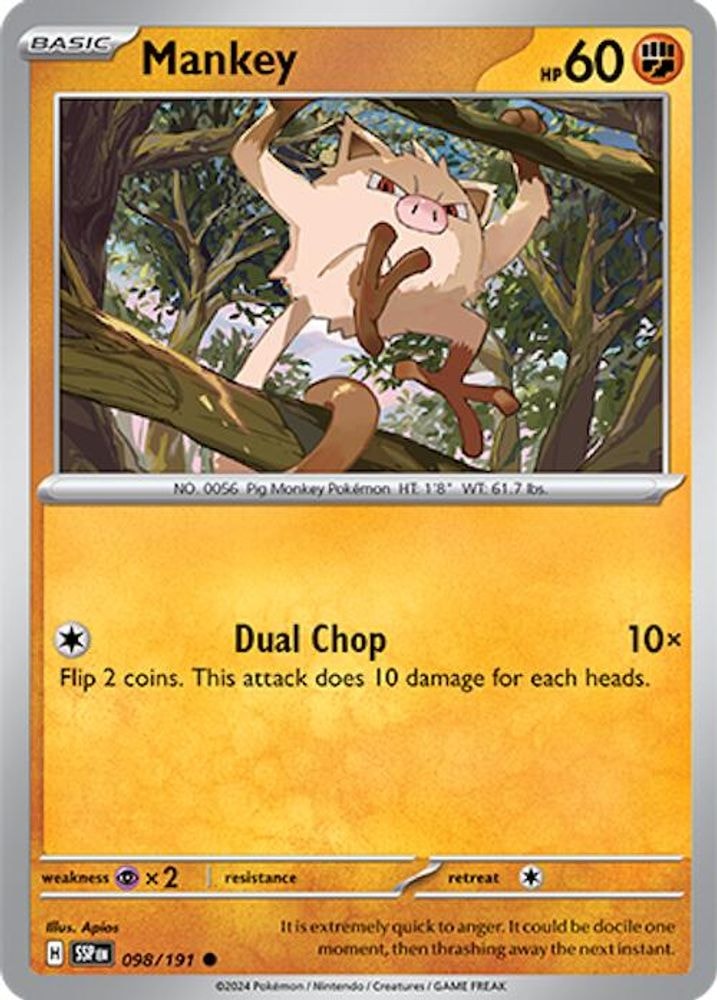 SV08: Surging Sparks (SSP) - Mankey (#098/191, Common) ()