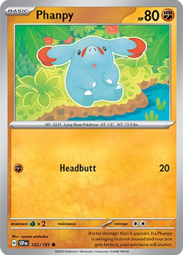 SV08: Surging Sparks (SSP) - Phanpy - 102/191 (#102/191, Common) ()
