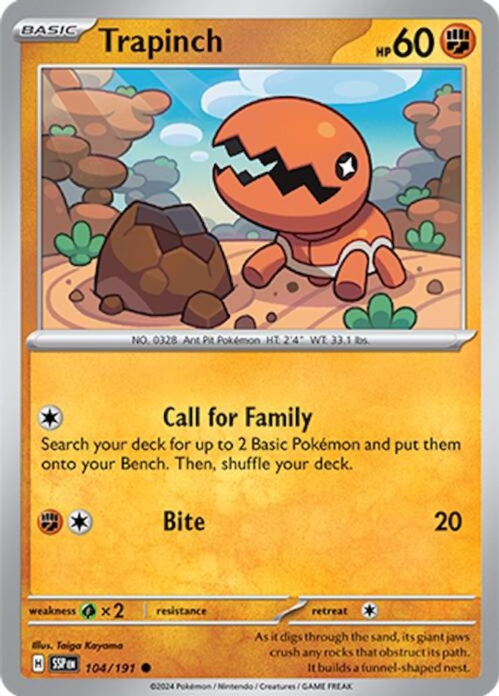 SV08: Surging Sparks (SSP) - Trapinch (#104/191, Common) ()