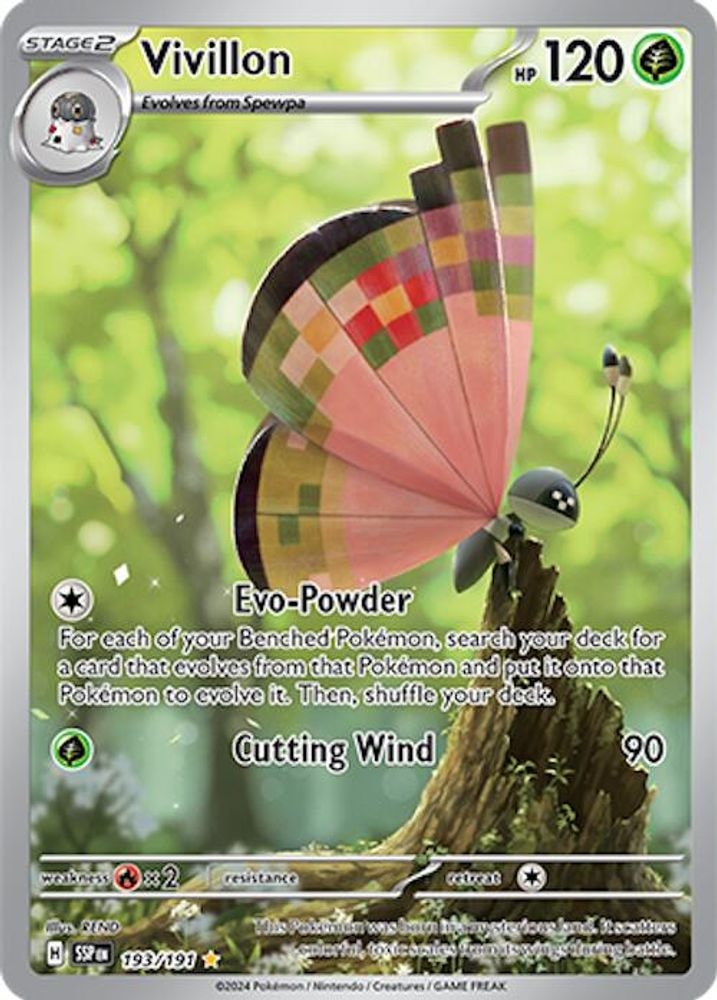 SV08: Surging Sparks (SSP) - Vivillon - 193/191 (#193/191, Illustration Rare) ()
