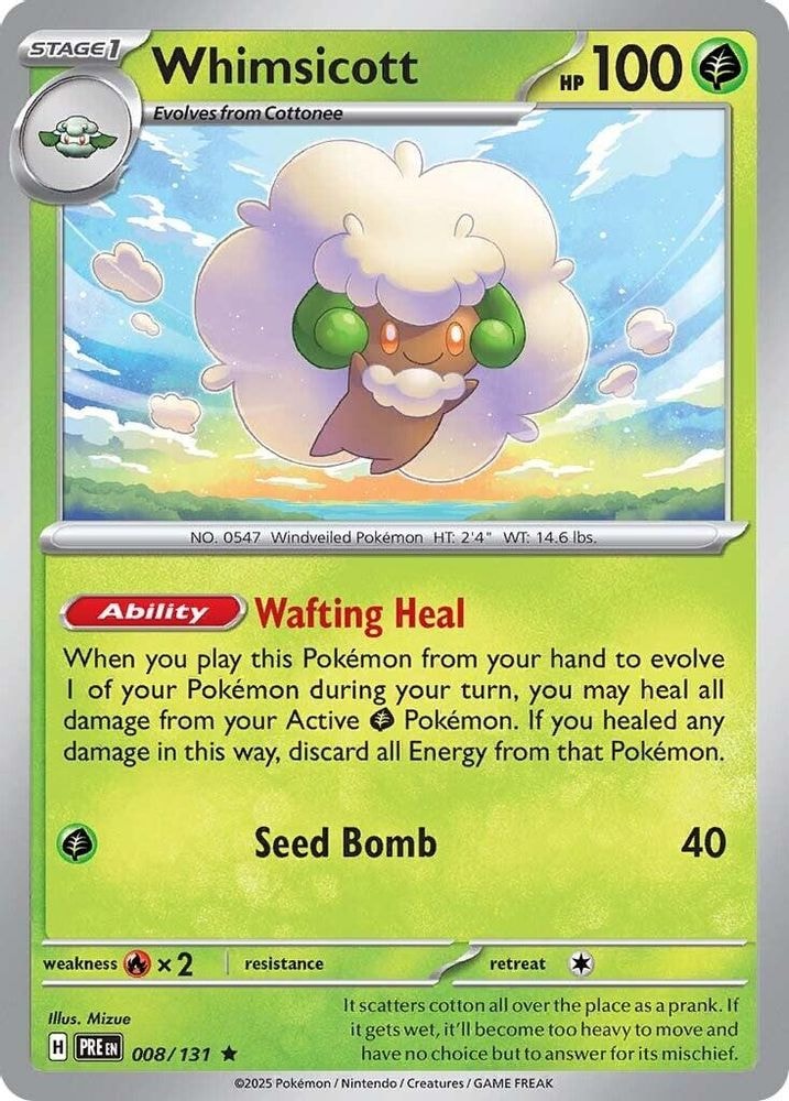 SV: Prismatic Evolutions (PRE) - Whimsicott (#008/131, Rare) ()