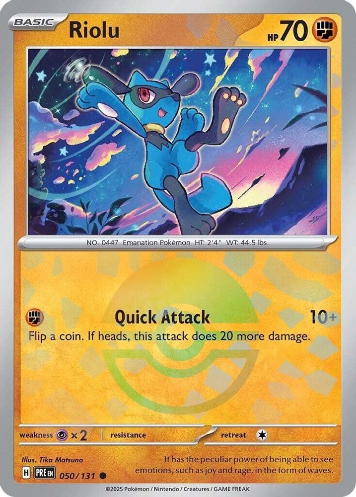 SV: Prismatic Evolutions (PRE) - Riolu (Poke Ball Pattern) (#050/131, Common)