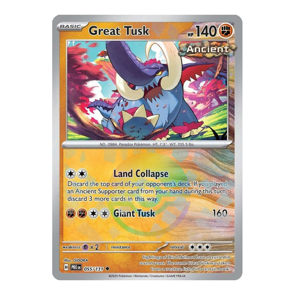 SV: Prismatic Evolutions (PRE) - Great Tusk (Poke Ball Pattern) (#055/131) (Near Mint)
