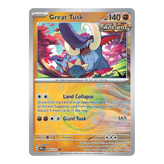 SV: Prismatic Evolutions (PRE) - Great Tusk (Poke Ball Pattern) (#055/131) (Near Mint)