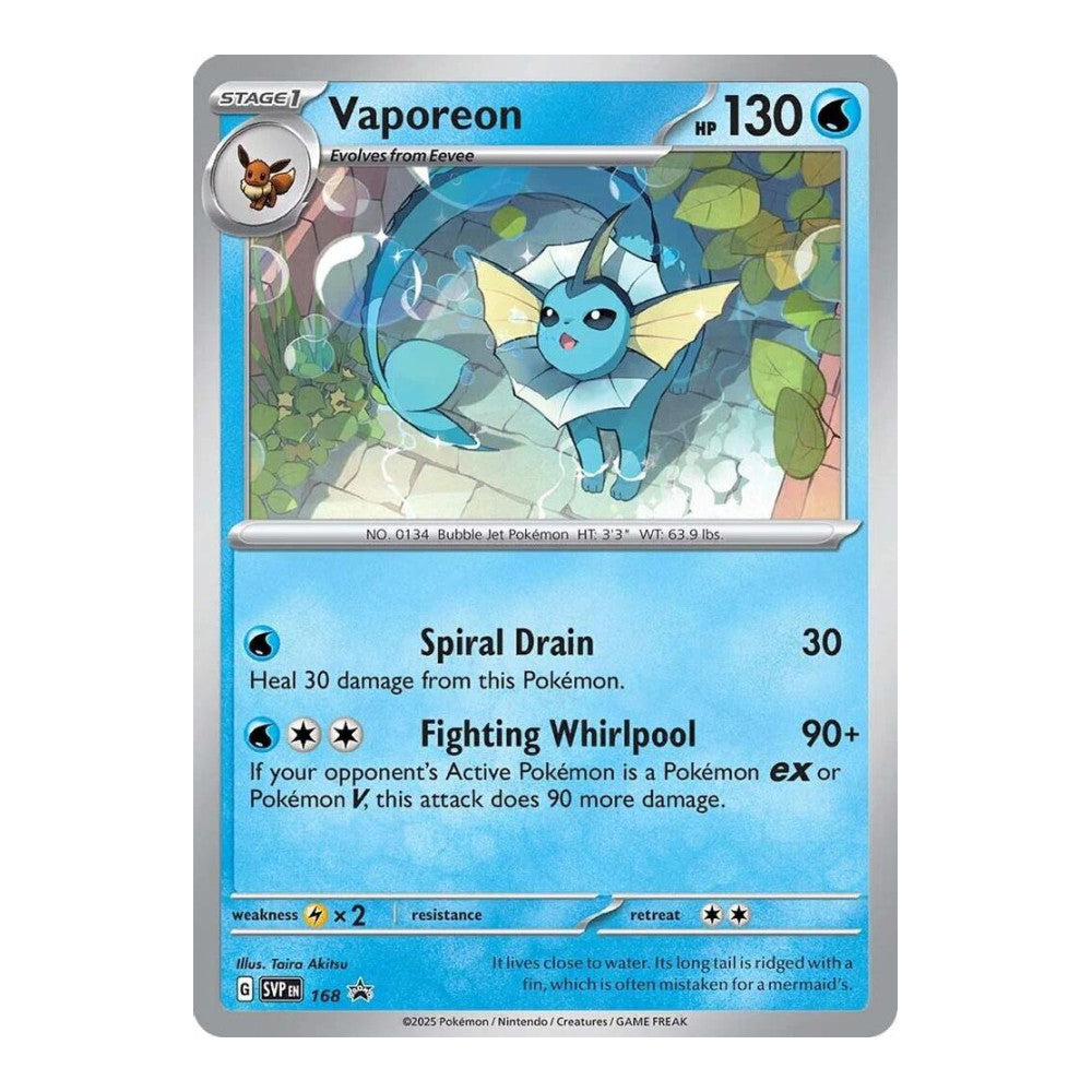 SV: Scarlet & Violet Promo Cards (SVP) - Vaporeon - 168 (Cosmos Holo) (#168) (Near Mint)