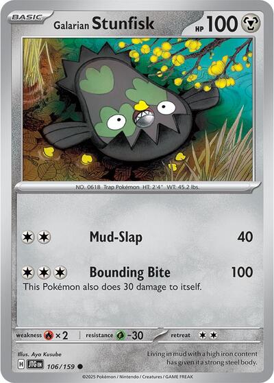 SV09: Journey Together (JTG) - Galarian Stunfisk (#106/159, Common) ()