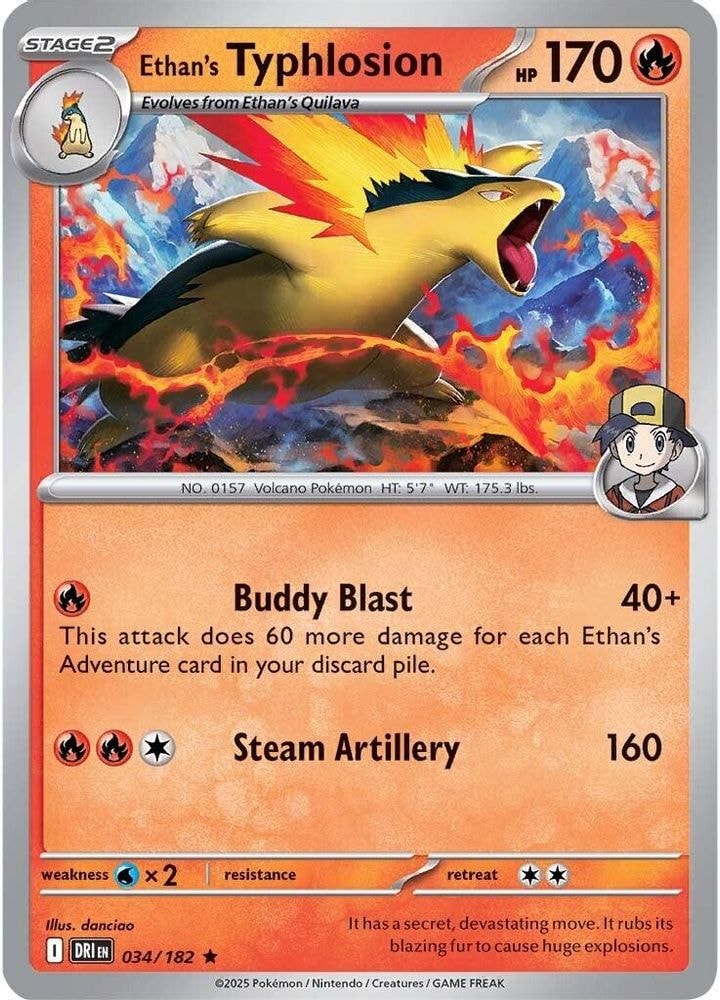 SV10: Destined Rivals (DRI) - Ethan's Typhlosion (#034/182, Rare) ()