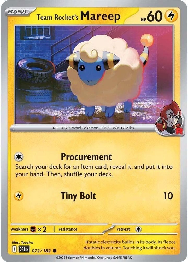 SV10: Destined Rivals (DRI) - Team Rocket's Mareep (#072/182, Common) ()