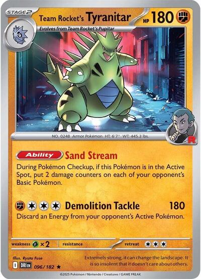 SV10: Destined Rivals (DRI) - Team Rocket's Tyranitar (#096/182, Rare) ()