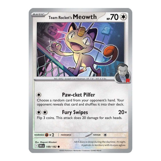 SV10: Destined Rivals (DRI) - Team Rockets Meowth (#149/182) (Near Mint)