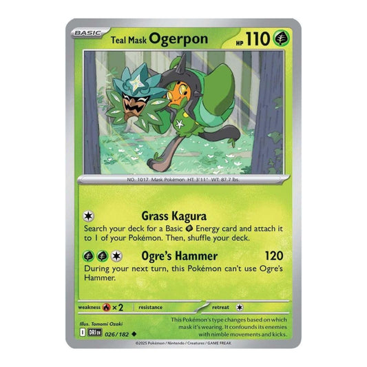 SV10: Destined Rivals (DRI) - Teal Mask Ogerpon (#026/182) (Near Mint)