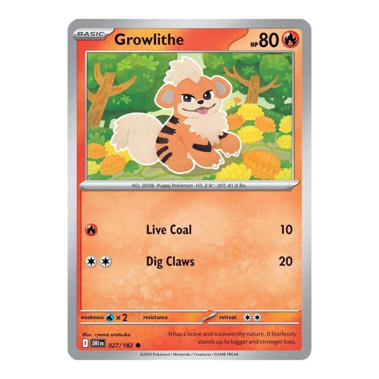 SV10: Destined Rivals (DRI) - Growlithe (#027/182) (Near Mint)