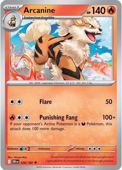 SV10: Destined Rivals (DRI) - Arcanine (#028/182, Uncommon) ()