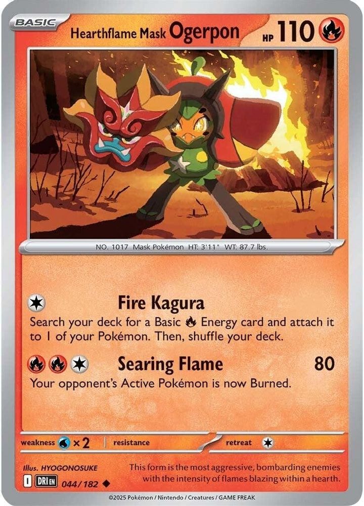 SV10: Destined Rivals (DRI) - Hearthflame Mask Ogerpon (#044/182, Uncommon) ()