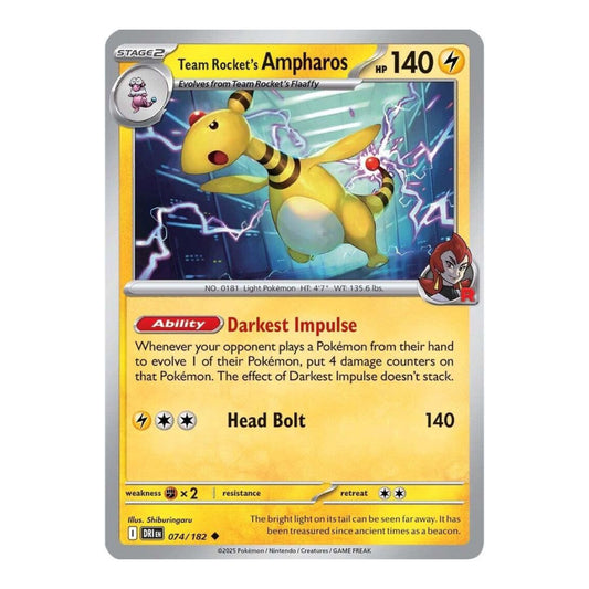 SV10: Destined Rivals (DRI) - Team Rockets Ampharos (#074/182) (Near Mint)