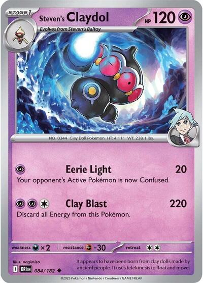 2025 Pokemon: SV10: Destined Rivals (DRI) - Steven's Claydol (#084/182, Uncommon)