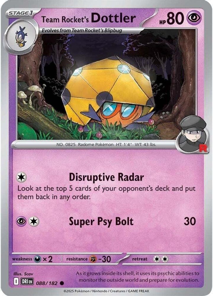 SV10: Destined Rivals (DRI) - Team Rocket's Dottler (#088/182, Common) ()