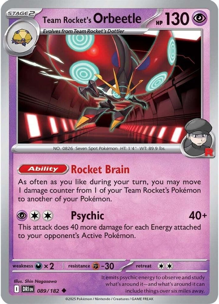 SV10: Destined Rivals (DRI) - Team Rocket's Orbeetle - 089/182 (#089/182, Uncommon) ()