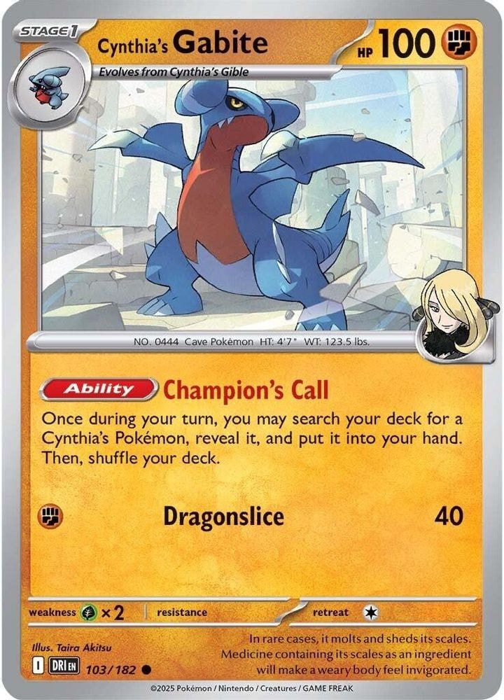 SV10: Destined Rivals (DRI) - Cynthia's Gabite (#103/182, Common) ()