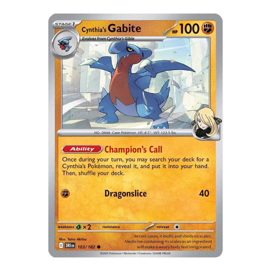 SV10: Destined Rivals (DRI) - Cynthias Gabite (#103/182) (Near Mint)