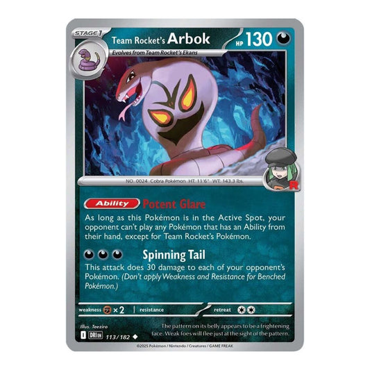 SV10: Destined Rivals (DRI) - Team Rockets Arbok (#113/182) (Near Mint)