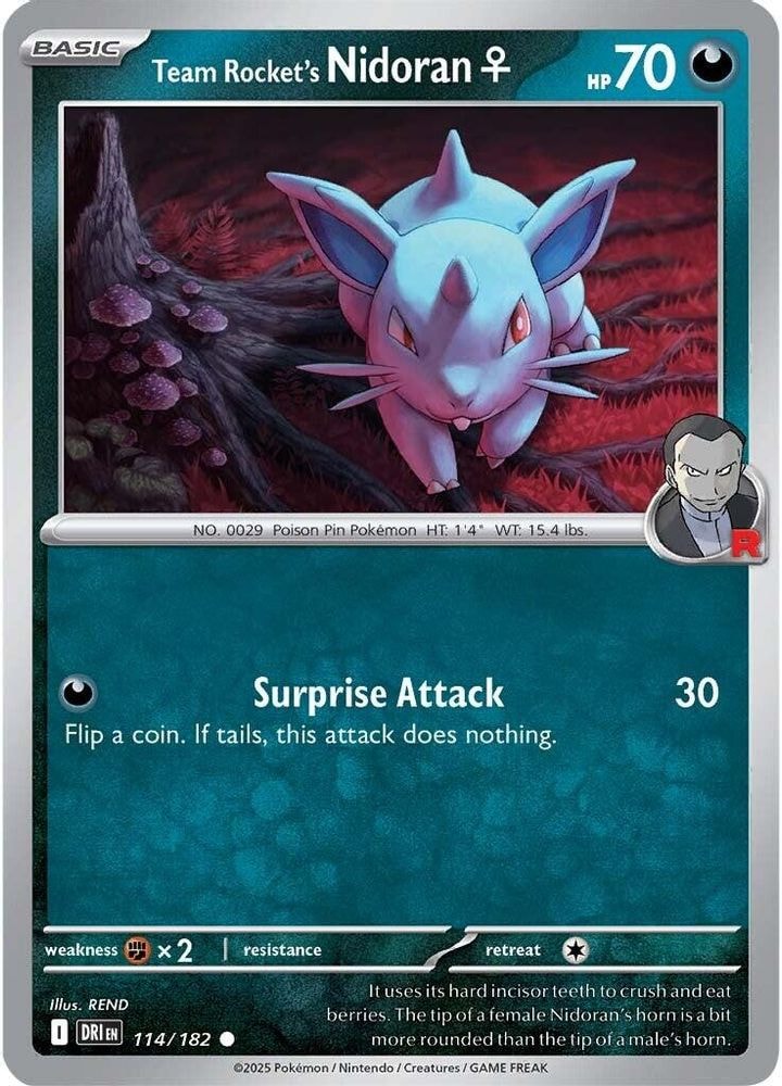 SV10: Destined Rivals (DRI) - Team Rocket's Nidoran F (#114/182, Common) ()