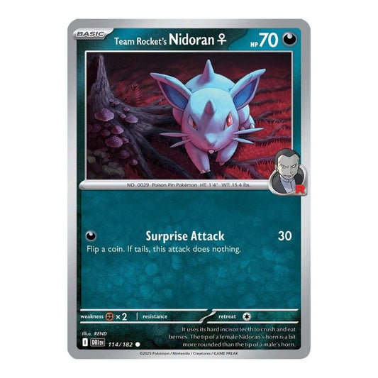 SV10: Destined Rivals (DRI) - Team Rockets Nidoran F (#114/182) (Near Mint)