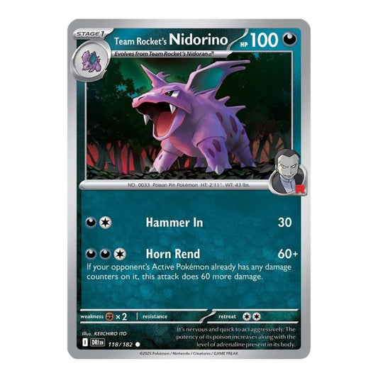 SV10: Destined Rivals (DRI) - Team Rockets Nidorino (#118/182) (Near Mint)