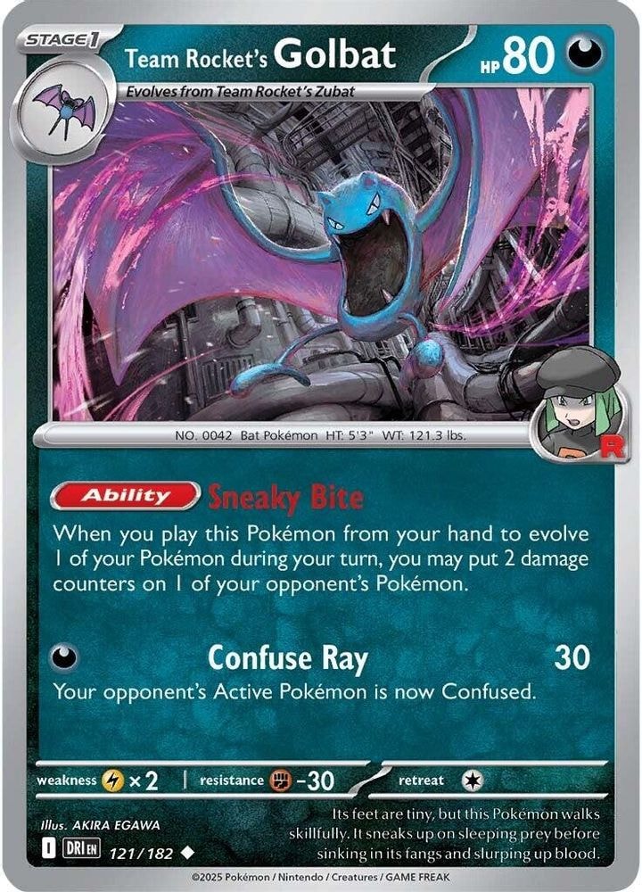 SV10: Destined Rivals (DRI) - Team Rocket's Golbat (#121/182, Uncommon) ()