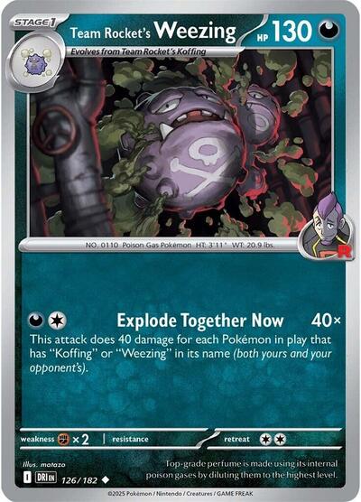 2025 Pokemon: SV10: Destined Rivals (DRI) - Team Rocket's Weezing - 126/182 (#126/182, Uncommon)