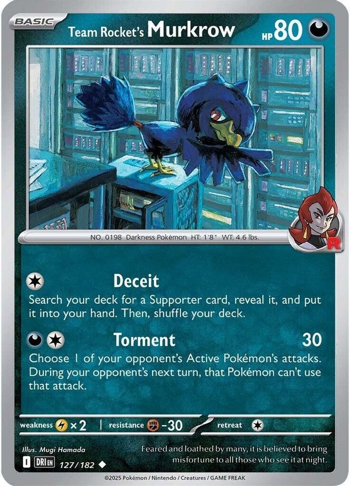 SV10: Destined Rivals (DRI) - Team Rocket's Murkrow - 127/182 (#127/182, Uncommon) ()