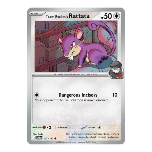 SV10: Destined Rivals (DRI) - Team Rockets Rattata (#147/182) (Near Mint)