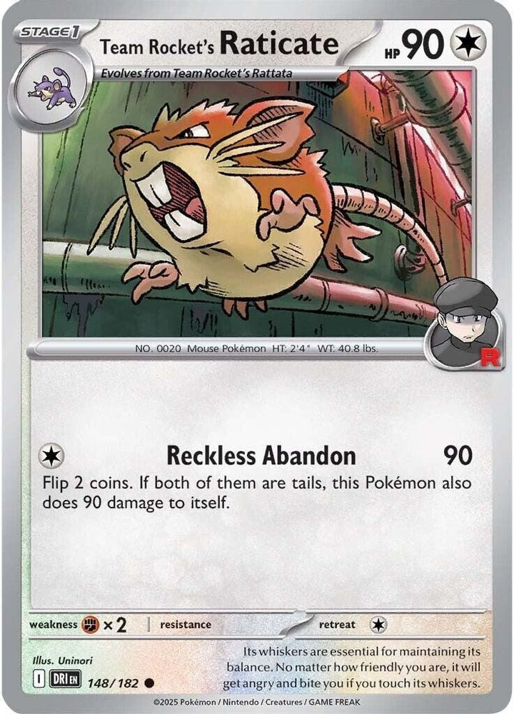 SV10: Destined Rivals (DRI) - Team Rocket's Raticate - 148/182 (#148/182, Common) ()